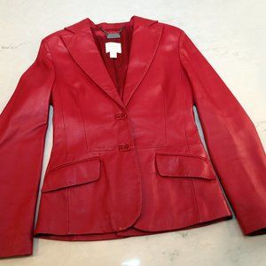 Mango leather blazer